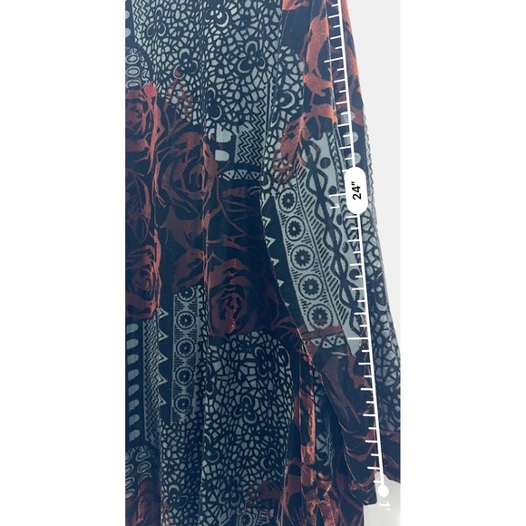 Coldwater Creek Velvet Burnout Shirt Dress Tunic 1X Floral Button Down Artsy EUC - Picture 11 of 12